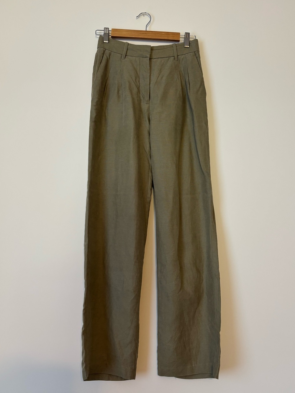 Aritzia linen green effortless pants